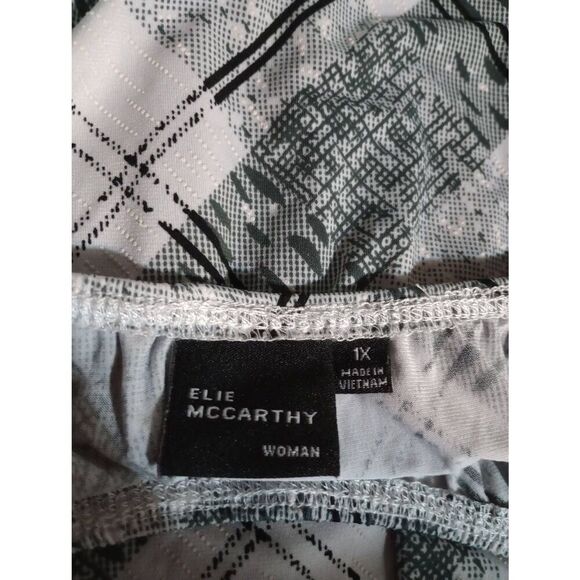 Elle McCarthy Shirt Ladies 1x Black White Bell Sleeve Round Neck - Picture 6 of 8